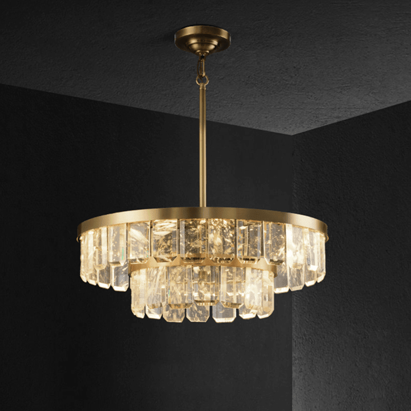 Rebecca Postmodern Double Tier Crystal Chandelier - Zelno Lighting