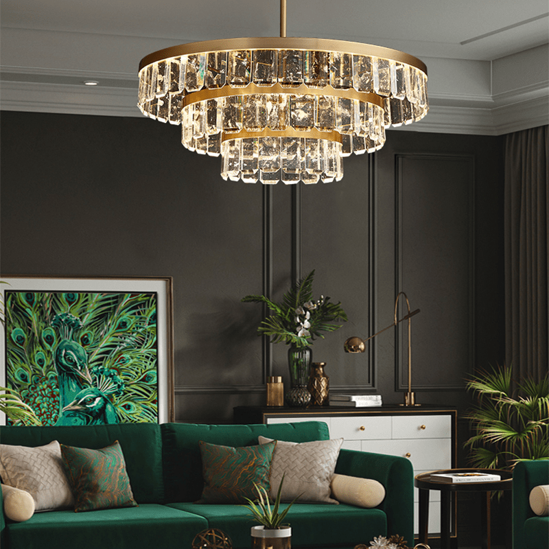 Rebecca Postmodern Multi Tier Crystal Chandelier - Zelno Lighting