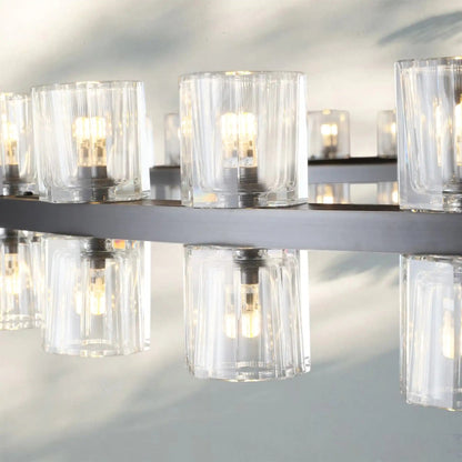 Reger Crystal 2-Tier Round Chandelier 60" for Living Room - Zelno