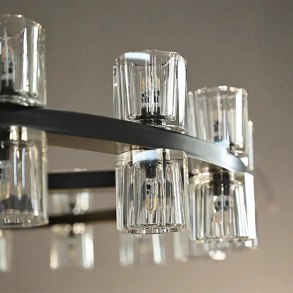 Reger Crystal 2-Tier Round Chandelier 60" for Living Room - Zelno