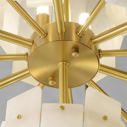 Regina Alabaster Round Chandelier - Zelno Lighting