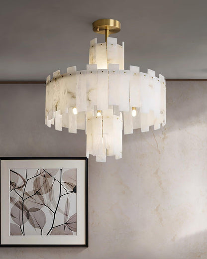 Regina Alabaster Round Chandelier - Zelno Lighting