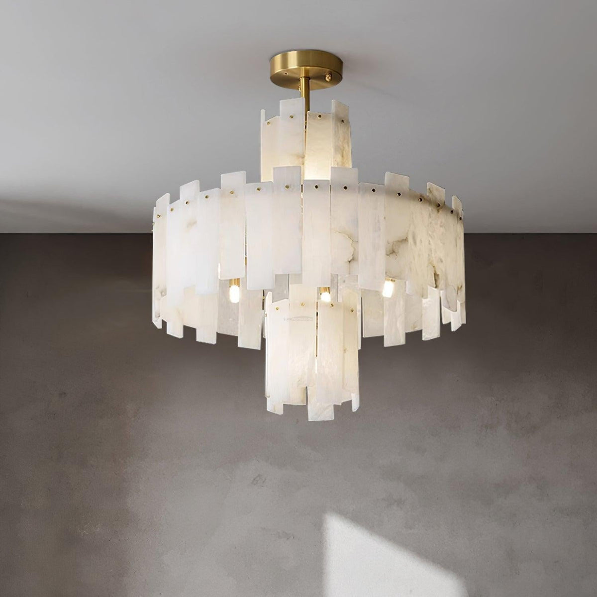 Regina Alabaster Round Chandelier - Zelno Lighting