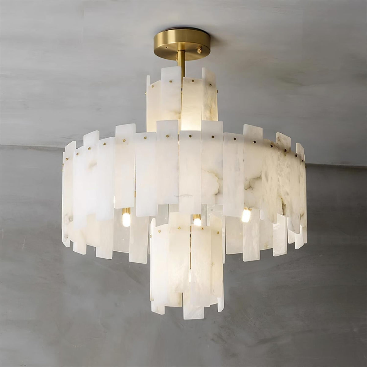 Regina Alabaster Round Chandelier - Zelno Lighting