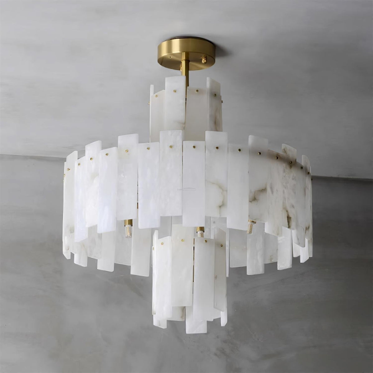 Regina Alabaster Round Chandelier - Zelno Lighting