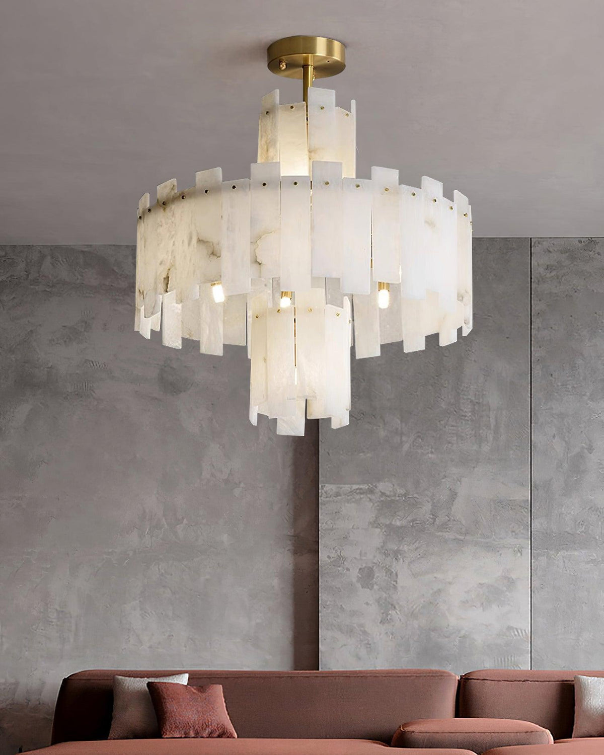 Regina Alabaster Round Chandelier - Zelno Lighting