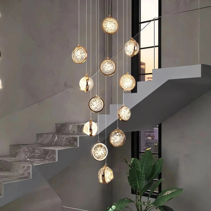 Reina Crystal Long Chandelier - Zelno Lighting