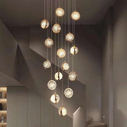 Reina Crystal Long Chandelier - Zelno Lighting