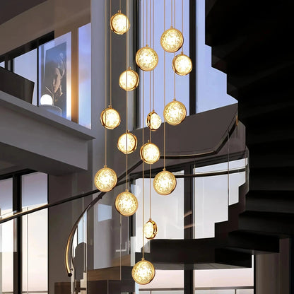 Reina Crystal Long Chandelier - Zelno Lighting