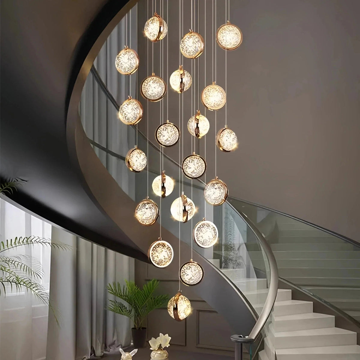Reina Crystal Long Chandelier - Zelno Lighting