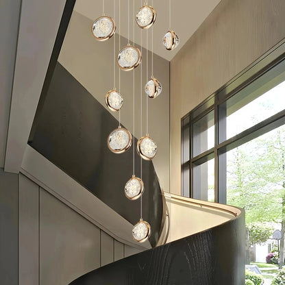 Reina Crystal Long Chandelier - Zelno Lighting