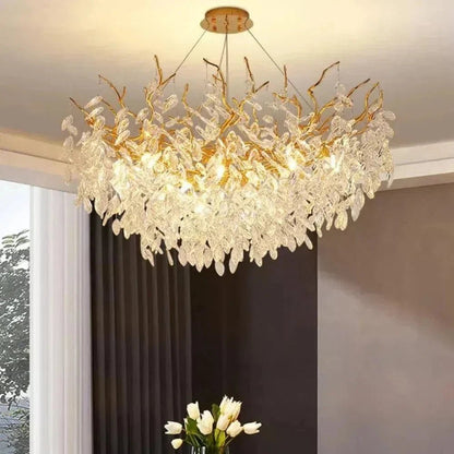 Renata Polyhedral Crystal Branch Chandelier - Zelno Lighting