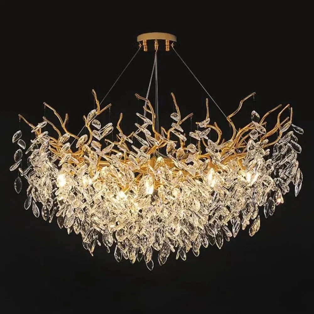 Renata Polyhedral Crystal Branch Chandelier - Zelno Lighting