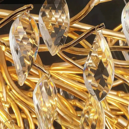 Renata Polyhedral Crystal Branch Chandelier - Zelno Lighting