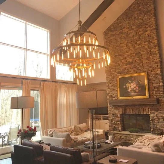 Retro-Inspired Metal Pendant Light Chandelier for Living Room/Bedroom/Staircase/Villa - Zelno Lighting