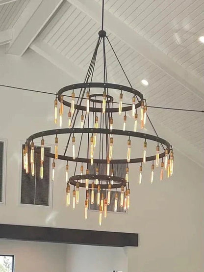 Retro-Inspired Metal Pendant Light Chandelier for Living Room/Bedroom/Staircase/Villa - Zelno Lighting