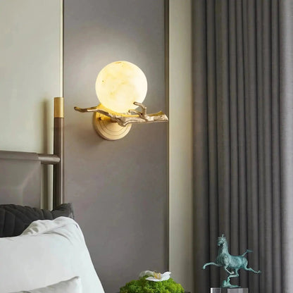 Retro Twigs Alabaster Wall Lamp - Zelno Lighting