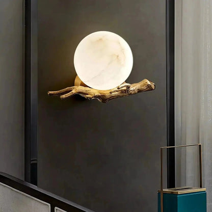 Retro Twigs Alabaster Wall Lamp - Zelno Lighting