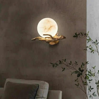 Retro Twigs Alabaster Wall Lamp - Zelno Lighting