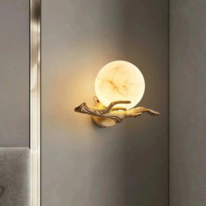 Retro Twigs Alabaster Wall Lamp - Zelno Lighting