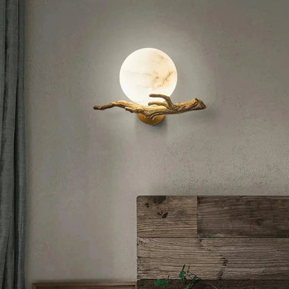 Retro Twigs Alabaster Wall Lamp - Zelno Lighting