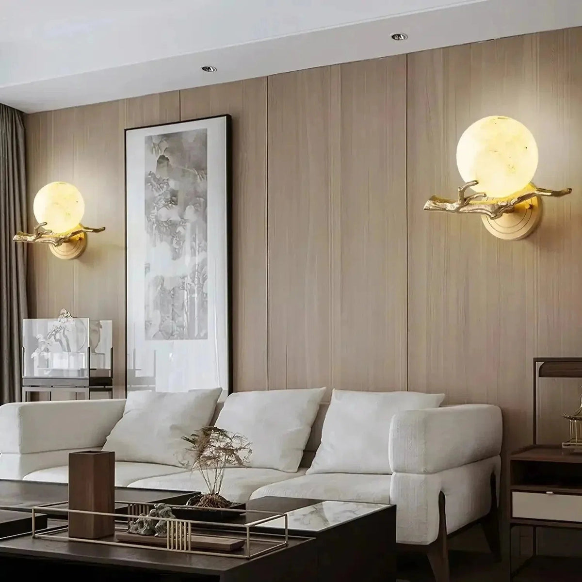 Retro Twigs Alabaster Wall Lamp - Zelno Lighting