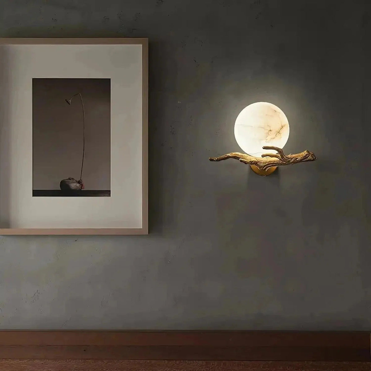 Retro Twigs Alabaster Wall Lamp - Zelno Lighting