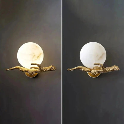 Retro Twigs Alabaster Wall Lamp - Zelno Lighting