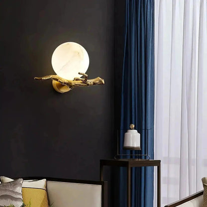 Retro Twigs Alabaster Wall Lamp - Zelno Lighting