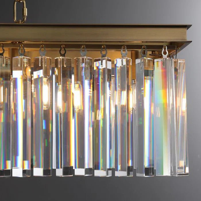 Rhyfz Rectangular Crystal Chandelier 49" - Zelno
