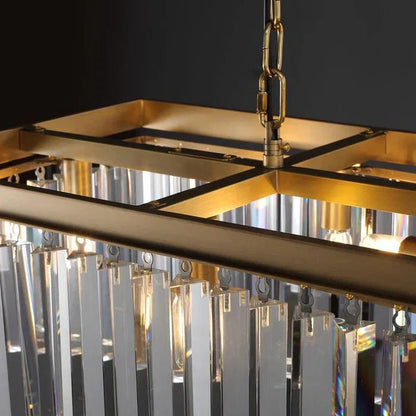 Rhyfz Rectangular Crystal Chandelier 49" - Zelno