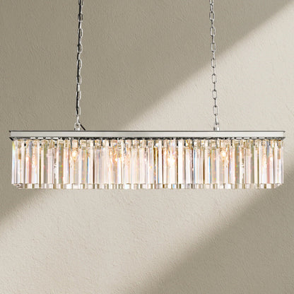 Rhyfz Rectangular Crystal Chandelier 49" - Zelno
