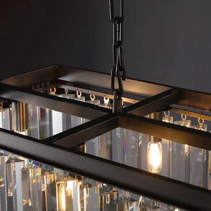 Rhyfz Rectangular Crystal Chandelier 49" - Zelno