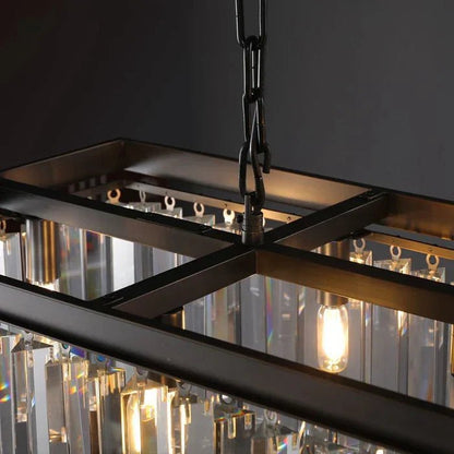 Rhyfz Rectangular Crystal Chandelier 49" - Zelno