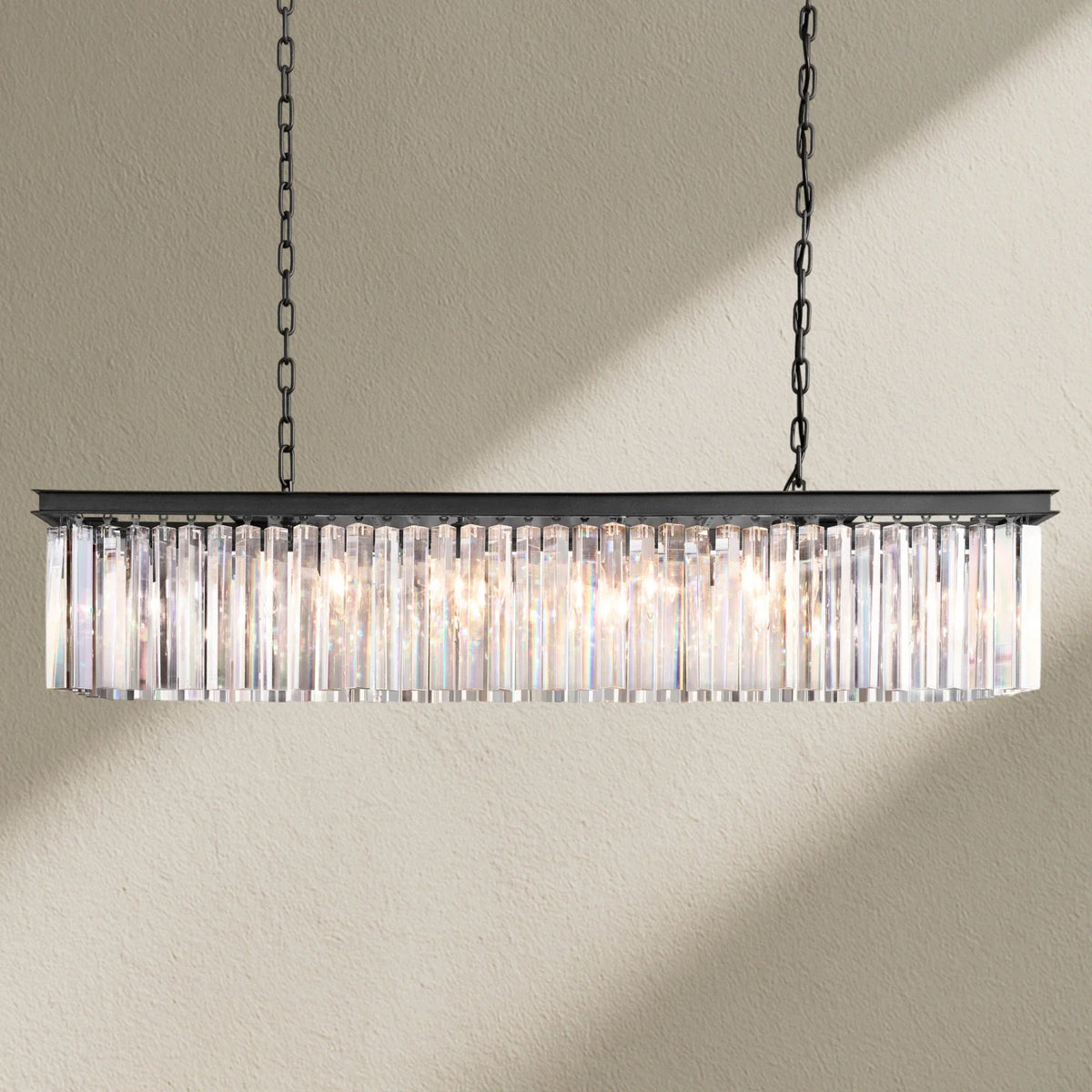 Rhyfz Rectangular Crystal Chandelier 49" - Zelno