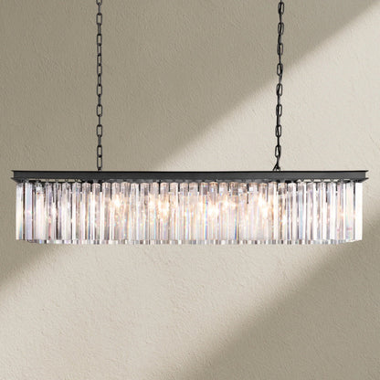 Rhyfz Rectangular Crystal Chandelier 49" - Zelno