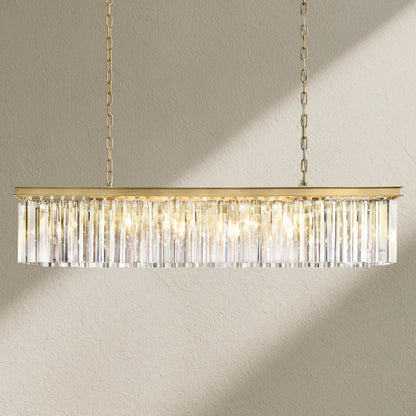 Rhyfz Rectangular Crystal Chandelier 49" - Zelno