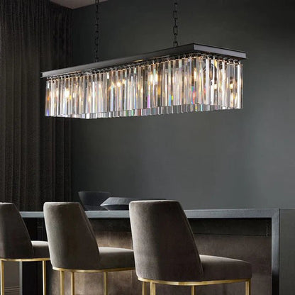 Rhyfz Rectangular Crystal Chandelier 49" - Zelno