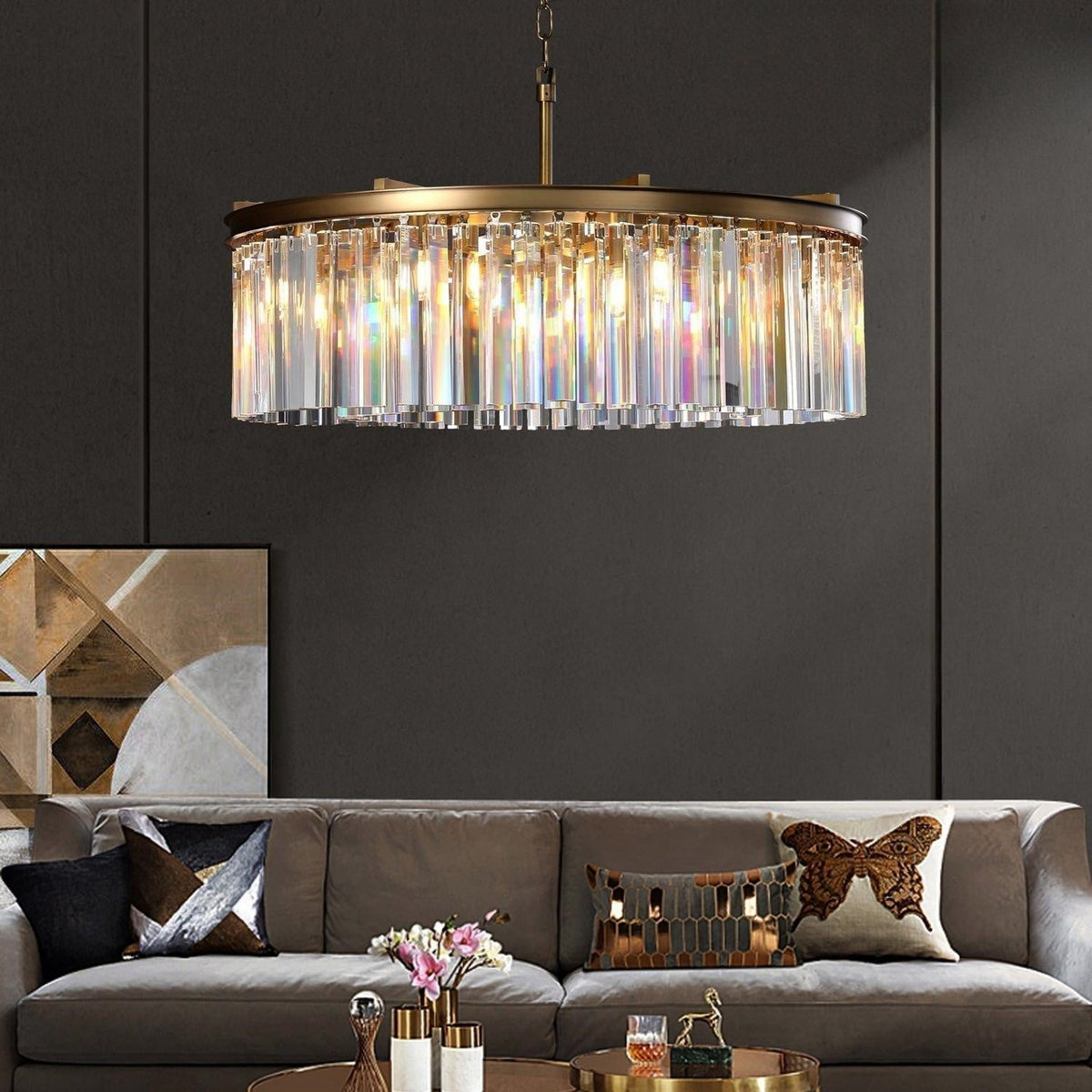 Rhyfz Round Chandelier 43" - Zelno