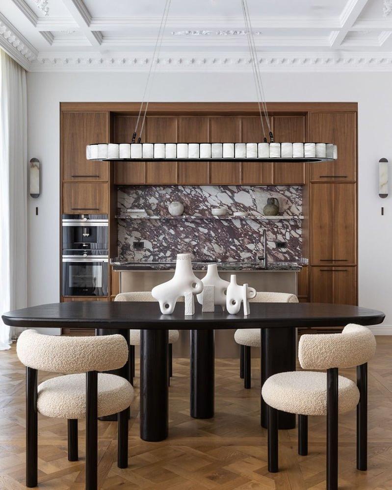 Ring Alabaster Oval Chandelier for Kitchen Island - Zelno Lighting