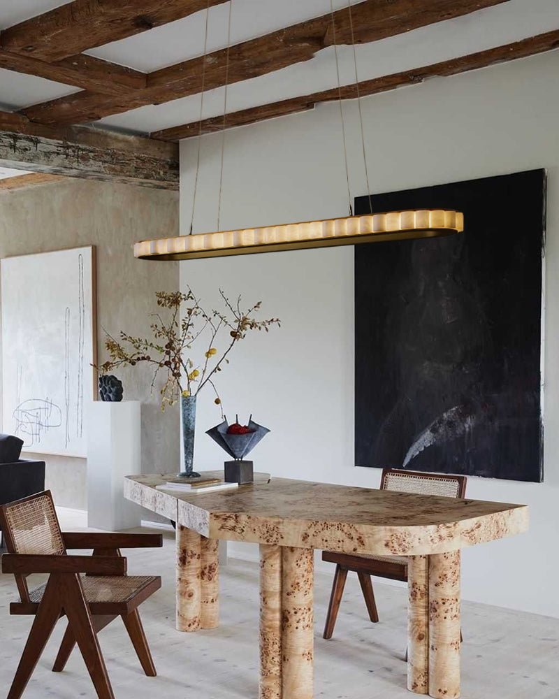 Ring Alabaster Oval Chandelier for Kitchen Island - Zelno Lighting