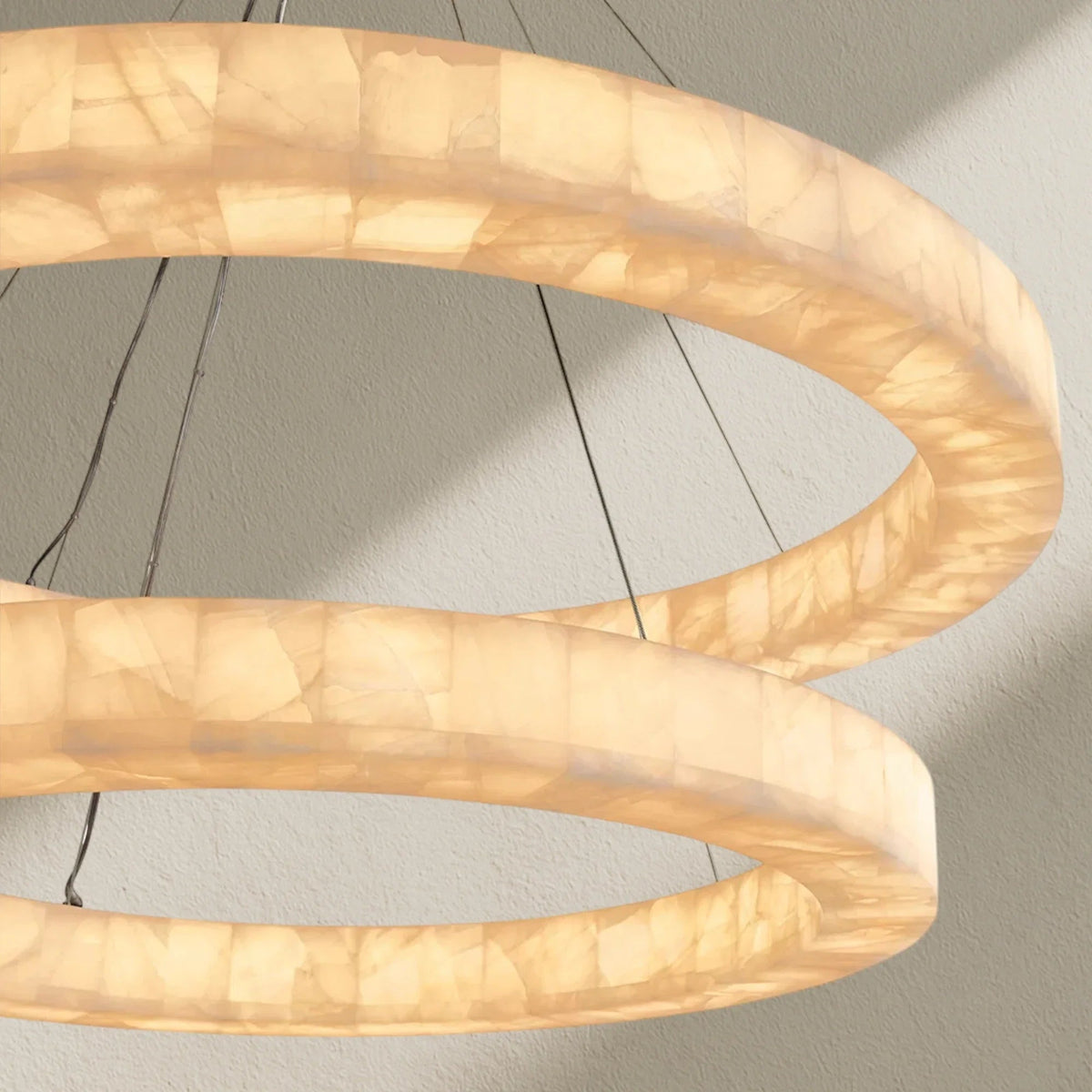 Rivfz 2-Tier Round Calcite Chandelier 60" - Zelno
