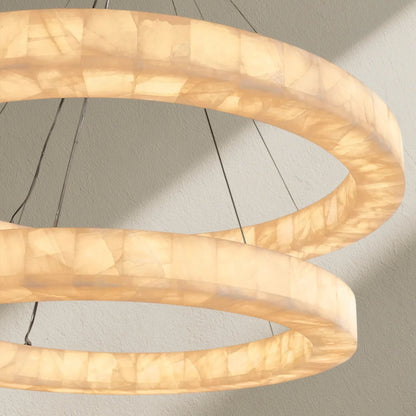Rivfz 2-Tier Round Calcite Chandelier 60" - Zelno