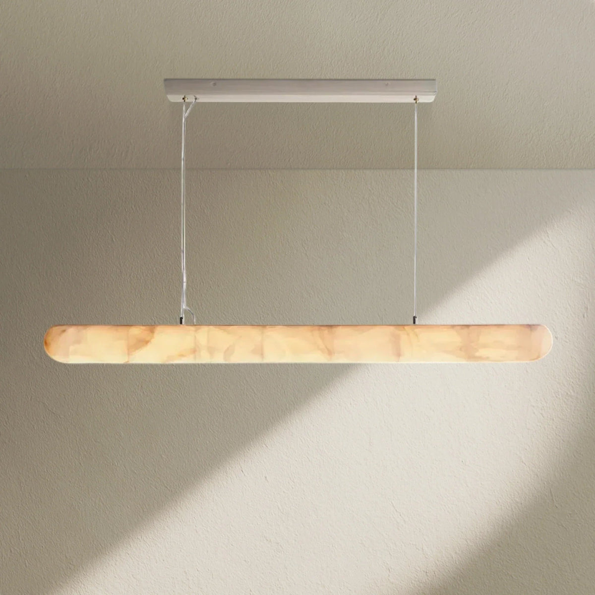 Rivfz Lisse Alabaster Linear Chandelier 60" 80" - Zelno