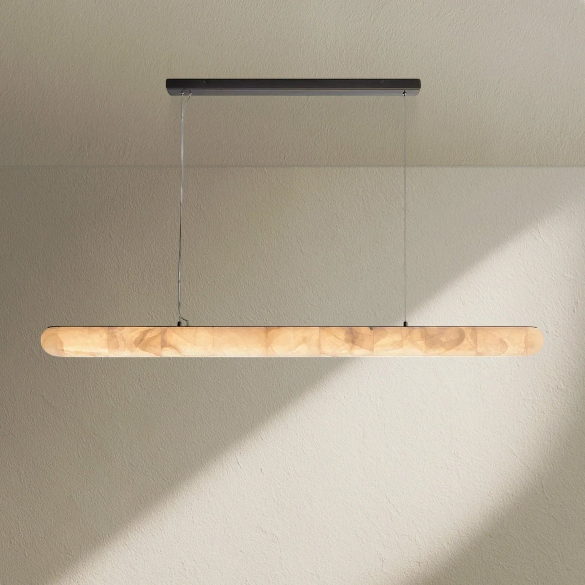 Rivfz Lisse Alabaster Linear Chandelier 60" 80" - Zelno