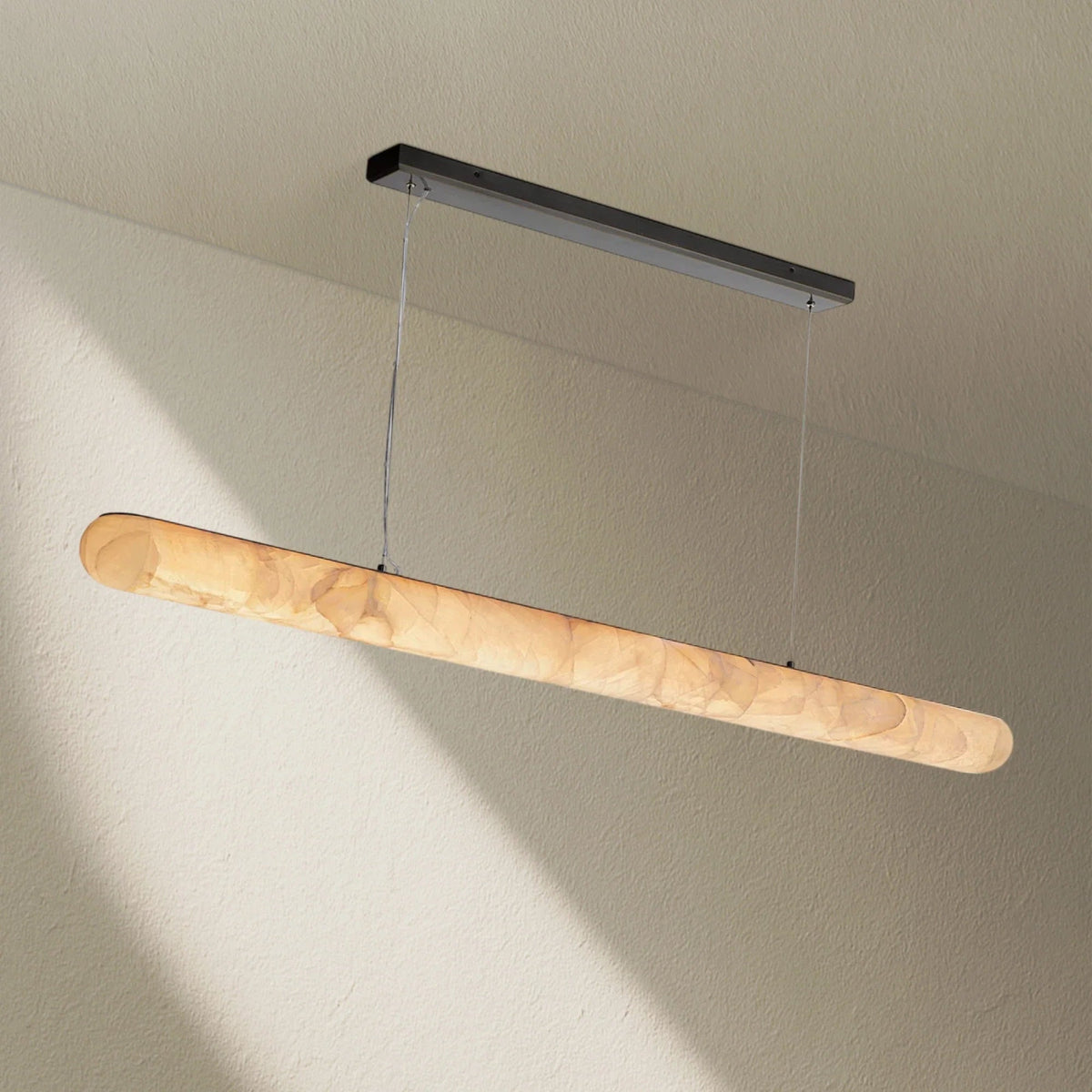 Rivfz Lisse Alabaster Linear Chandelier 60" 80" - Zelno