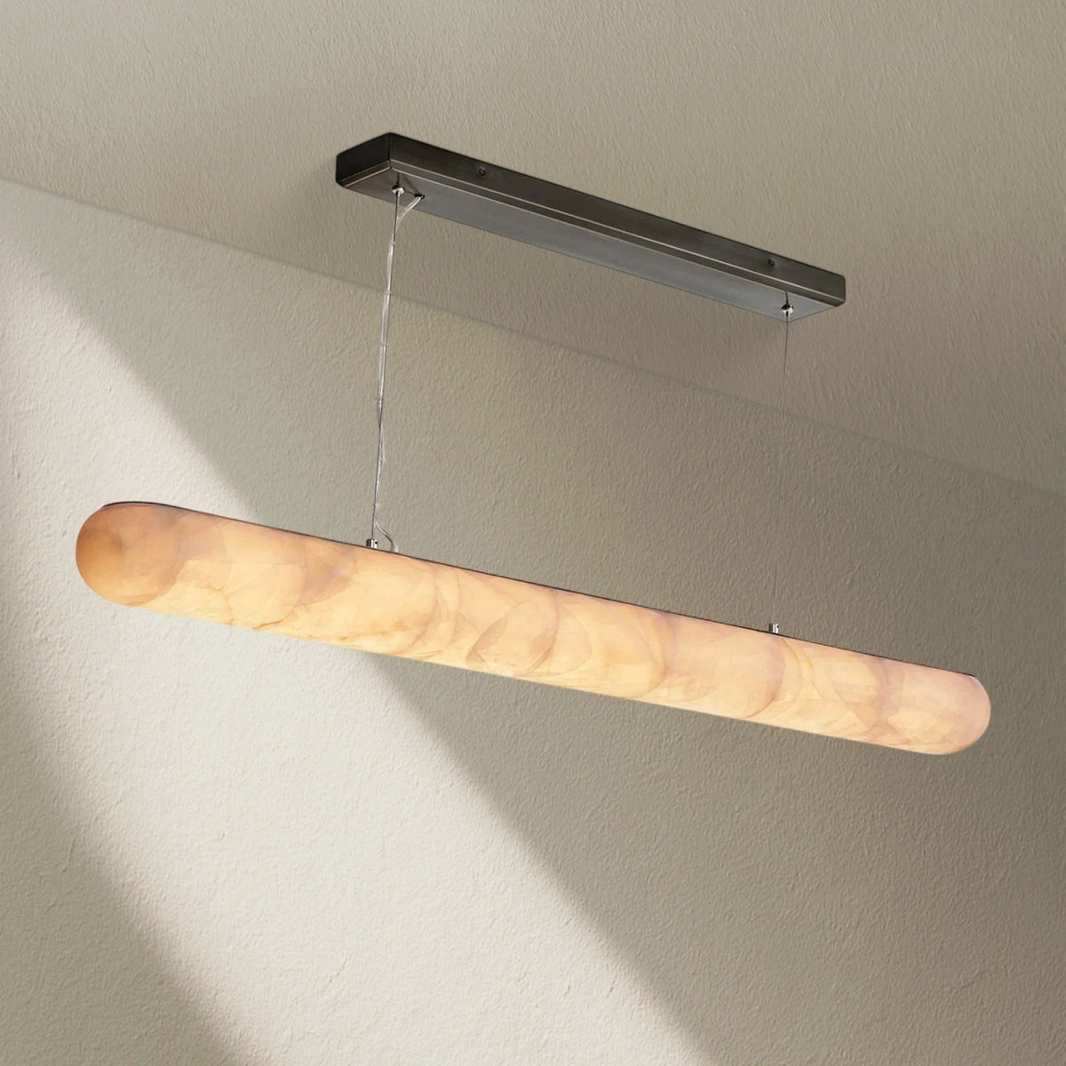Rivfz Lisse Alabaster Linear Chandelier 60" 80" - Zelno