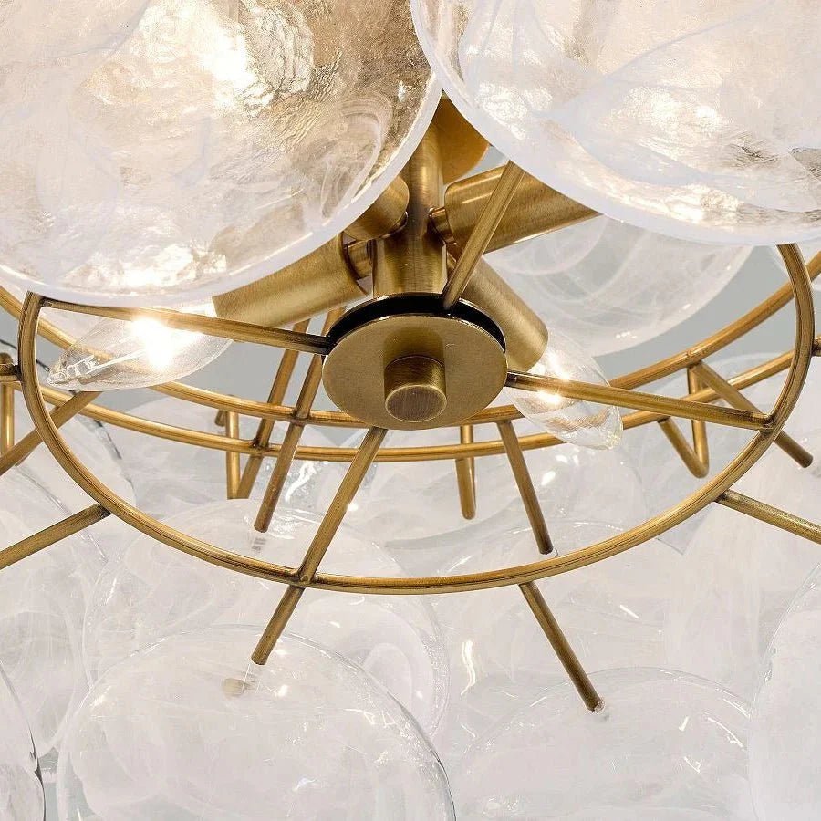 Riviera Glass Disc Chandelier 26" - Zelno Lighting