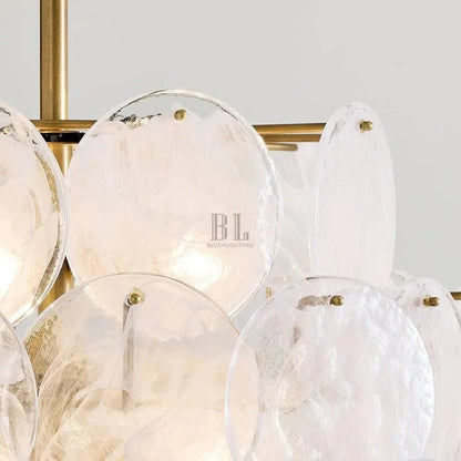 Riviera Glass Disc Chandelier 26" - Zelno Lighting