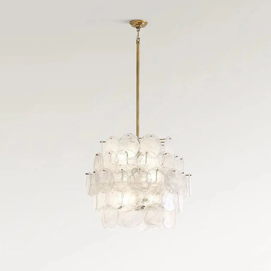 Riviera Glass Disc Chandelier 26" - Zelno Lighting